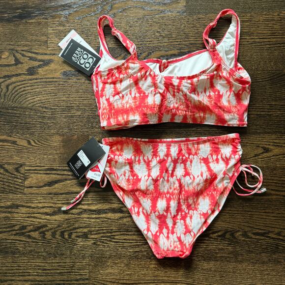Coco Reef Bra Sized 40DD underwire bikini top XL bikini bottom tie dye NEW swim - Picture 2 of 11